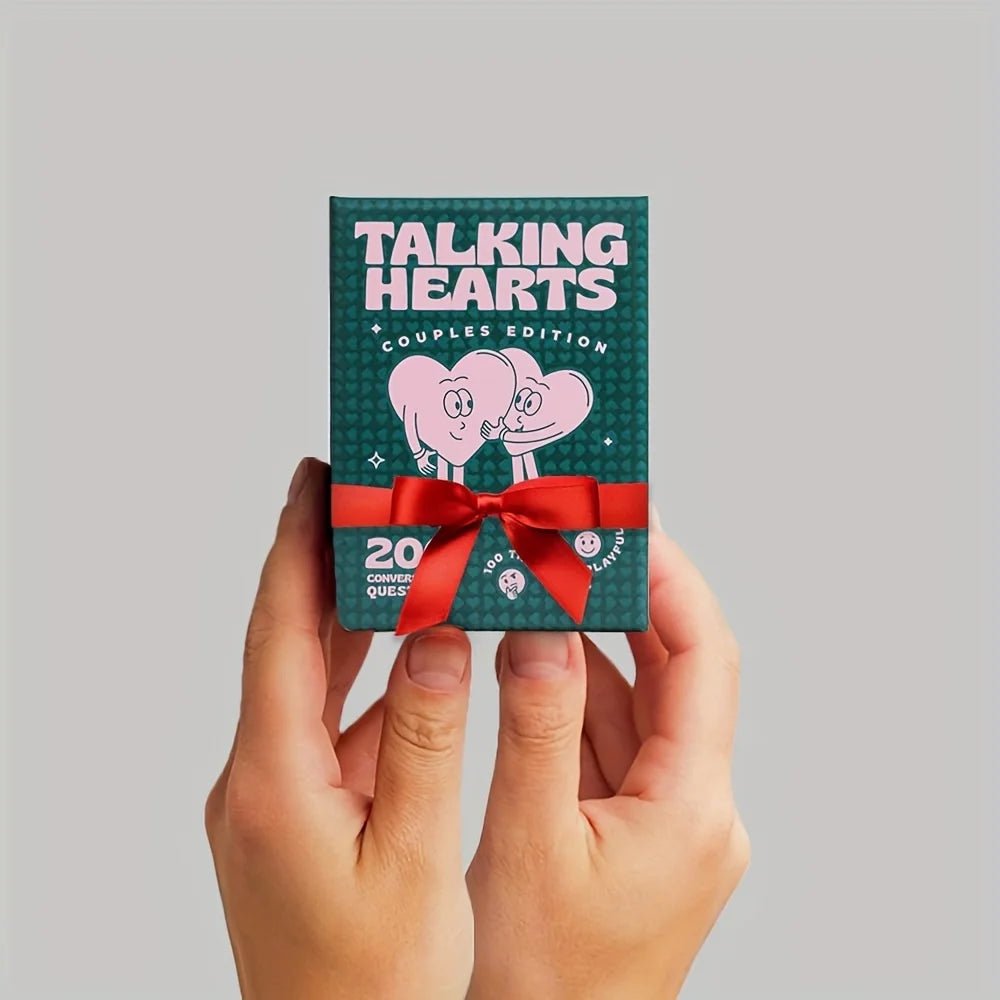 Talking Hearts Conversation Cards - A Card Game for Date Nights - 200 Questions and 2 Wild Cards - When We Met