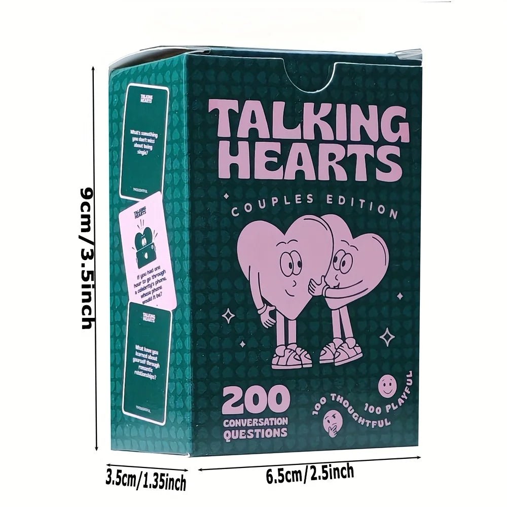 Talking Hearts Conversation Cards - A Card Game for Date Nights - 200 Questions and 2 Wild Cards - When We Met