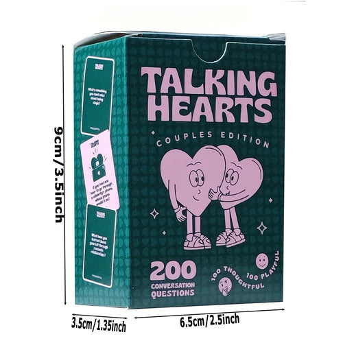 Talking Hearts Conversation Cards - A Card Game for Date Nights - 200 Questions and 2 Wild Cards - When We Met